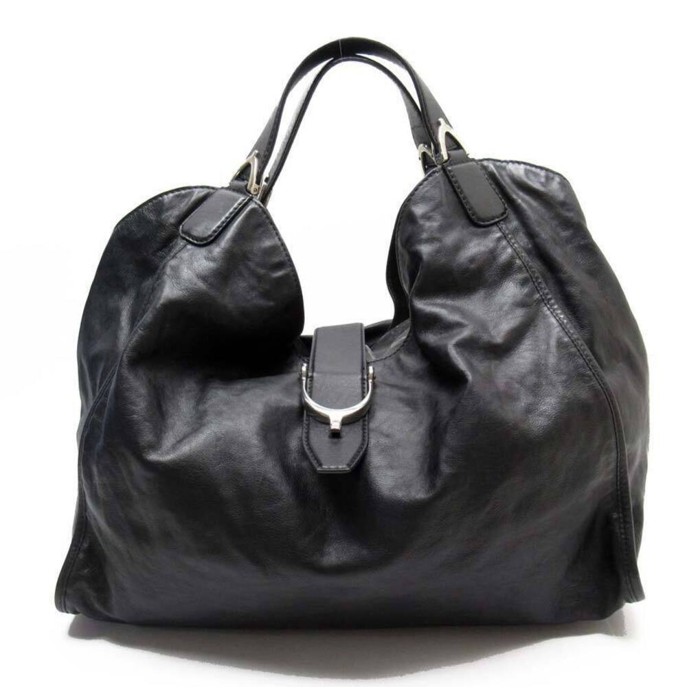 Gucci Soft Stirrup Shoulder Bag black leather